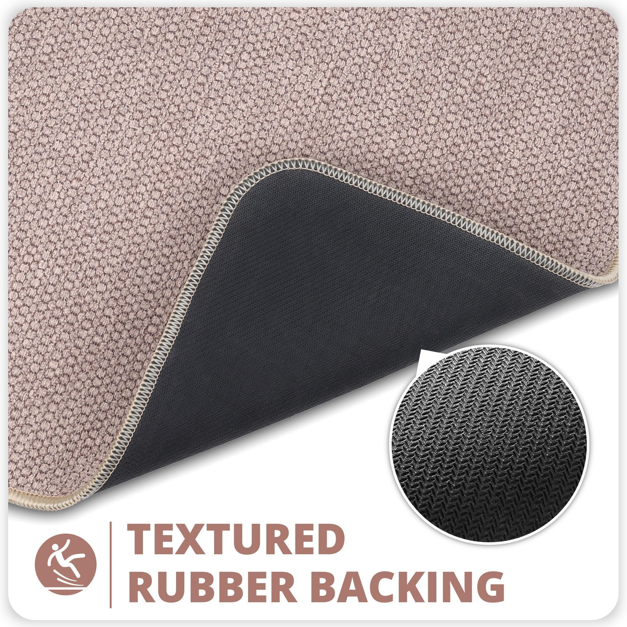 Bath Mat,Ultra Thin Bathroom Rugs,Rubber Bath Mats for Bathroom,No Slip Bath Rugs,Quick Dry,Machine Washable,Low Pile,Absorbent,Shower Outside,Sink,Home Decor Accessories.Beige,1'5"x2'3"(17x27inch) - Image 4