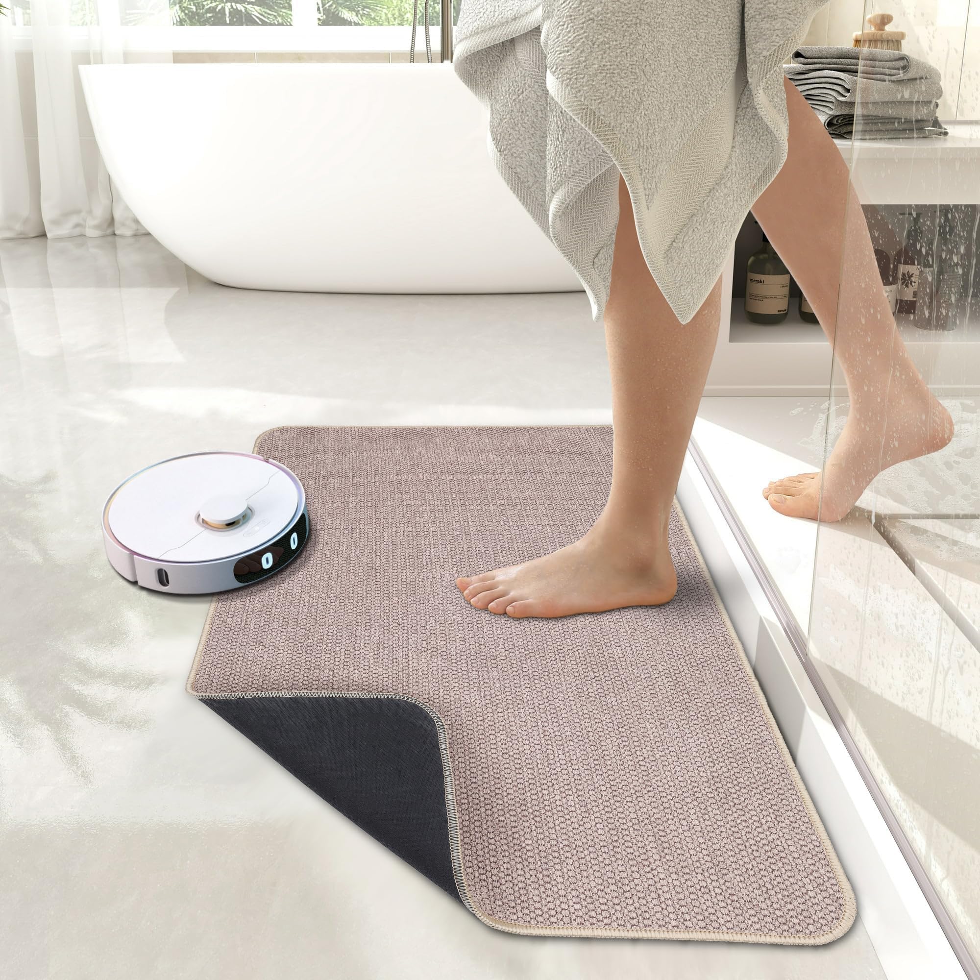 Bath Mat,Ultra Thin Bathroom Rugs,Rubber Bath Mats for Bathroom,Bath rugs - Image 6