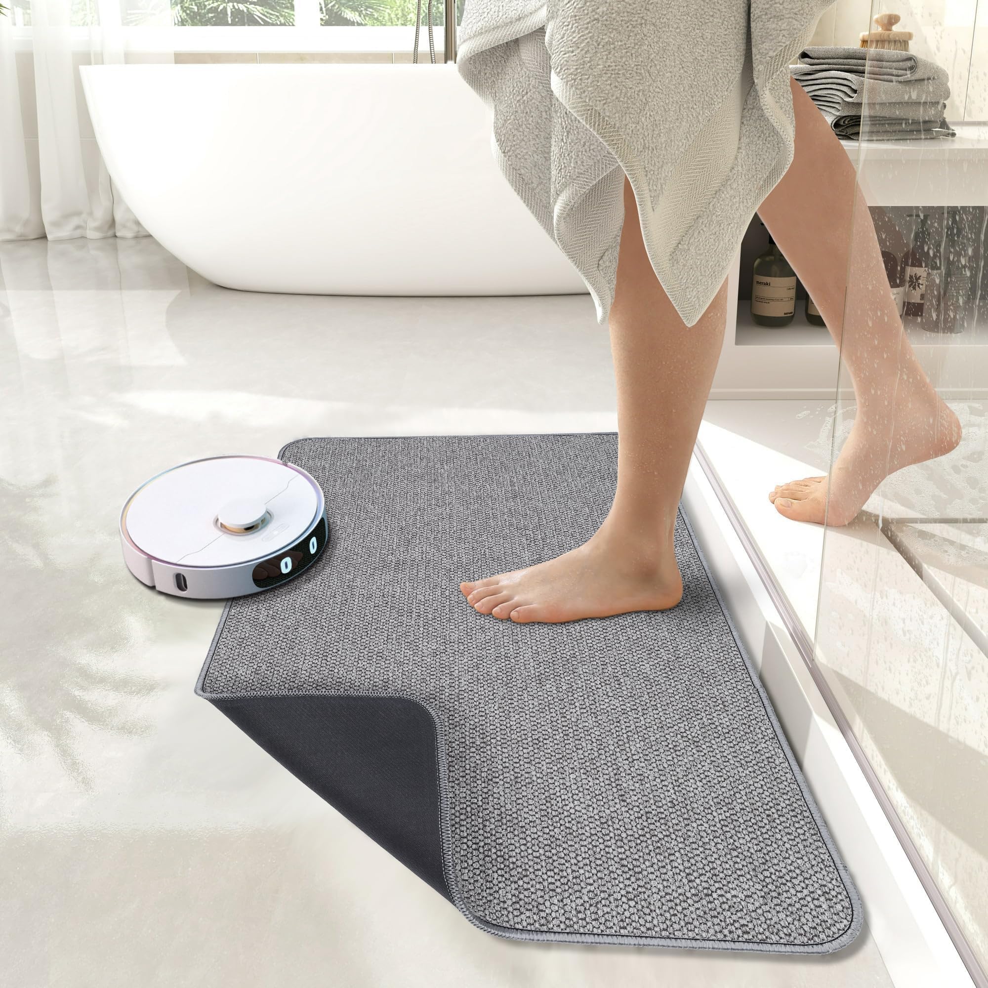 Bath Mat,Ultra Thin Bathroom Rugs,Rubber Bath Mats for Bathroom,Bath rugs - Image 7