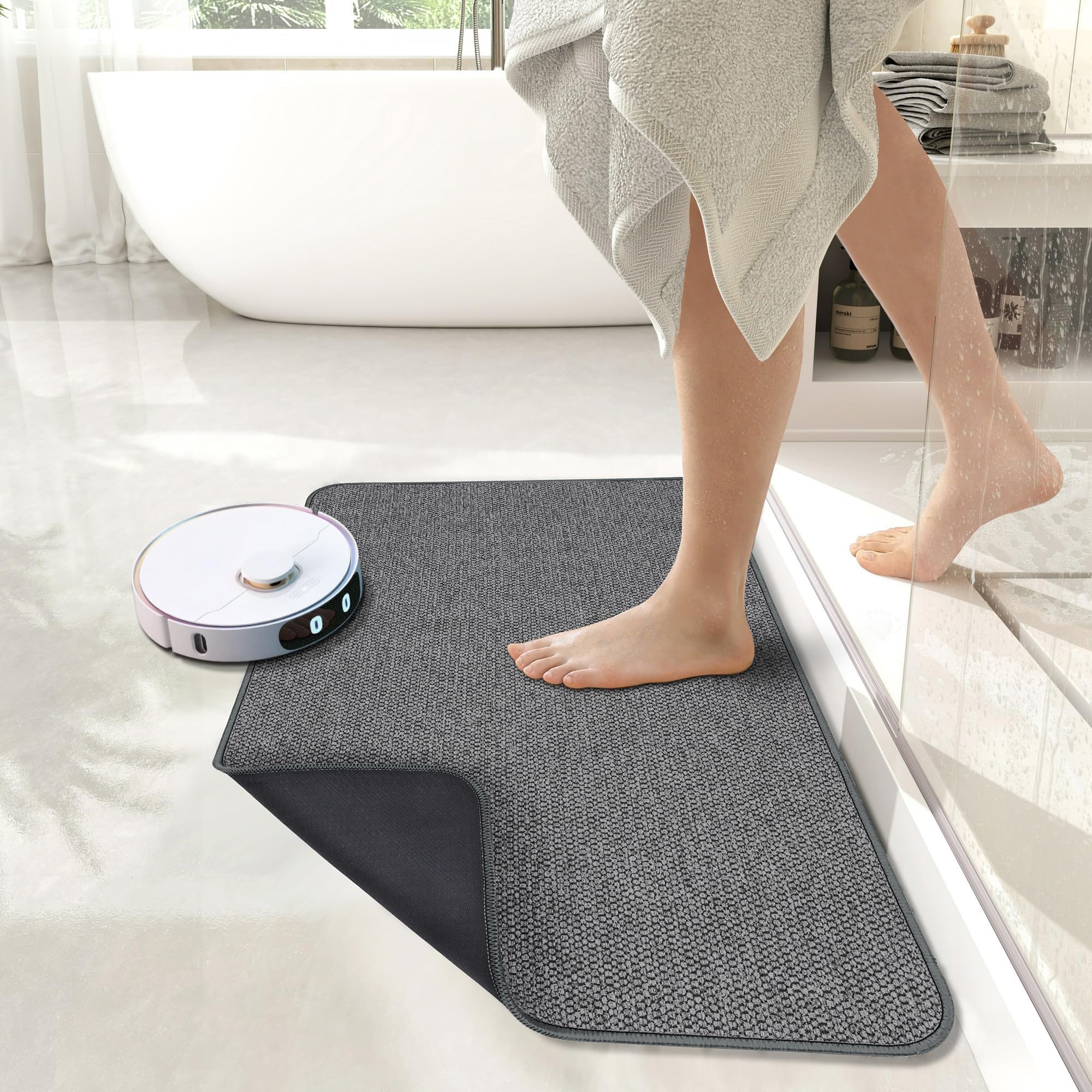 Bath Mat,Ultra Thin Bathroom Rugs,Rubber Bath Mats for Bathroom,Bath rugs - Image 6