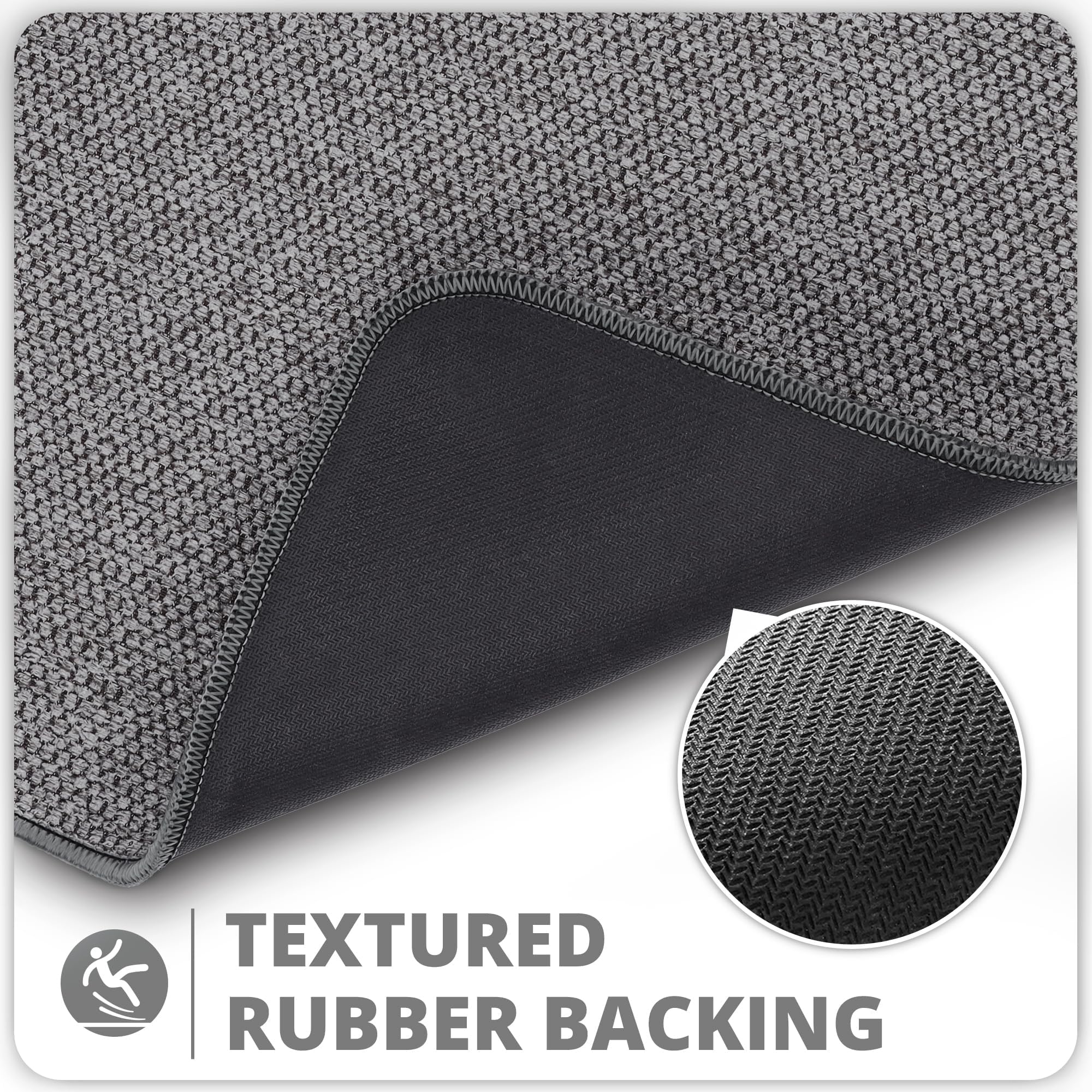 Bath Mat,Ultra Thin Bathroom Rugs,Rubber Bath Mats for Bathroom,No Slip Bath Rug,Quick Dry,Machine Washable,Low Pile,Absorbent,Shower Outside,Sink,Home Decor Accessories.Dark Grey,1'5"x2'3"(17x27inch) - Image 4