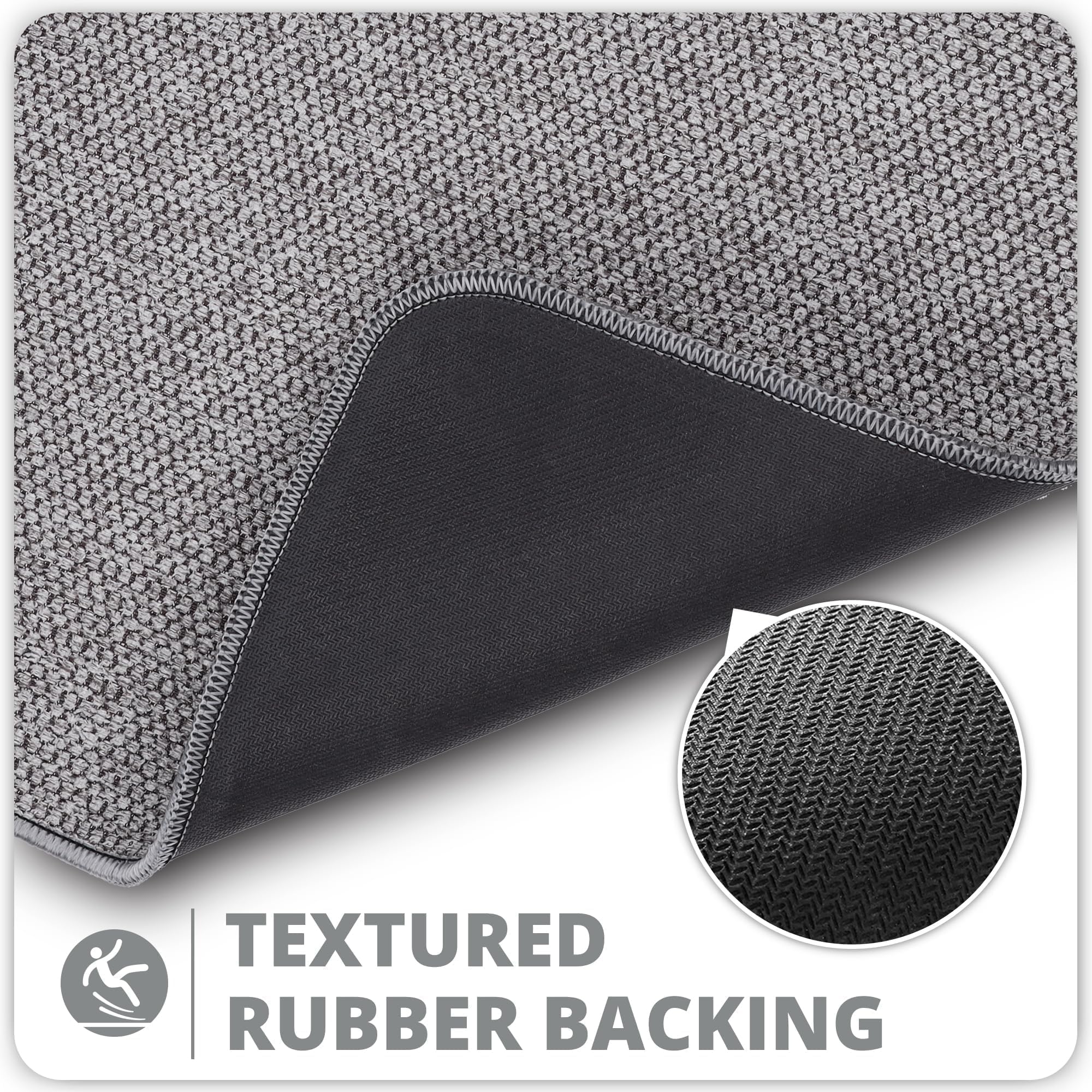 Toilet Rugs U Shaped Bathroom Rug,Machine Washable Non Slip Quick Dry Super Absorbent Ultra Thin Toilet Mats for Bathroom Toilet.Grey,1'8"x2'(20x24inch) - Image 4