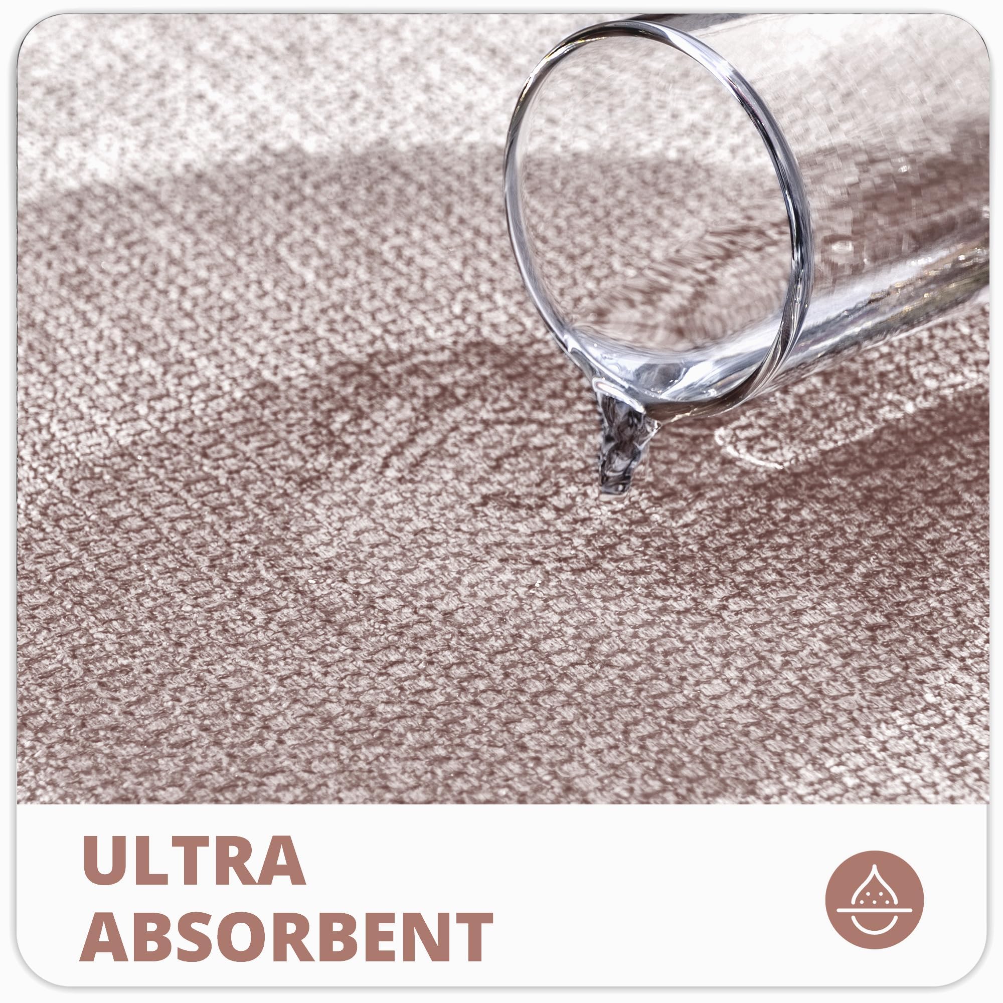 Bath Mat,Ultra Thin Bathroom Rugs,Rubber Bath Mats for Bathroom,No Slip Bath Rugs,Quick Dry,Machine Washable,Low Pile,Absorbent,Shower Outside,Sink,Home Decor Accessories.Beige,1'8"x2'8"(20x32inch) - Image 3