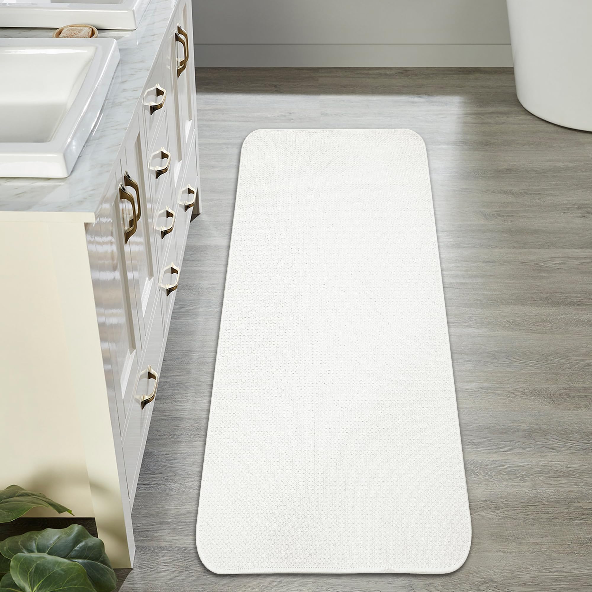 Bath Mat,Ultra Thin Bathroom Runner Rugs,Large Bath Mats for Bathroom,Quick Dry,Non-Slip,Machine Washable,Low Pile,Bath Rug,Shower Outside,Sink,Home Decor Accessories.Cream,1'9"x3'11"(21x47inch) - Image 6