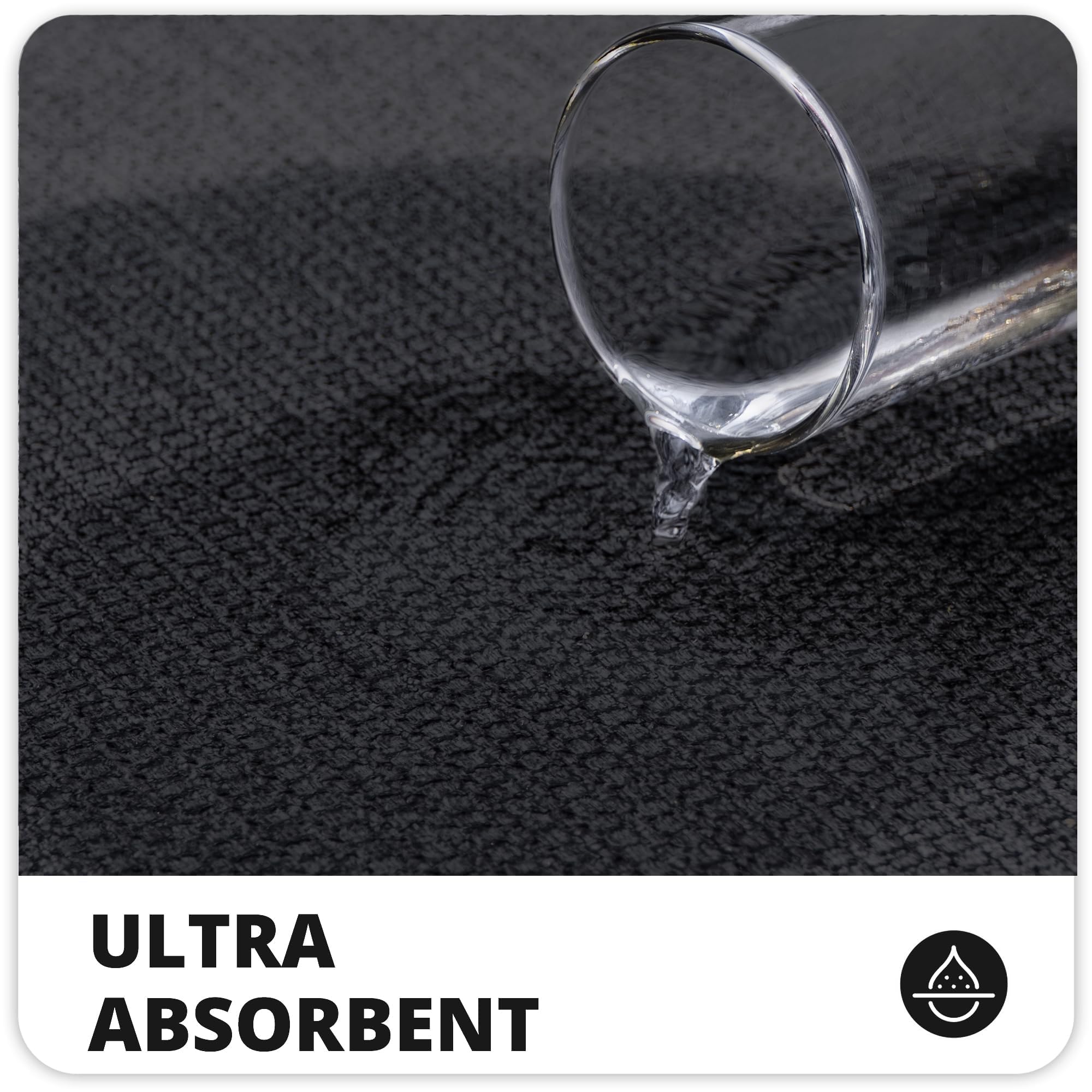 Bath Mat,Ultra Thin Bathroom Rugs,Rubber Bath Mats for Bathroom,No Slip Bath Rugs,Quick Dry,Machine Washable,Low Pile,Absorbent,Shower Outside,Sink,Home Decor Accessories.Black,1'5"x2'3"(17x27inch) - Image 3