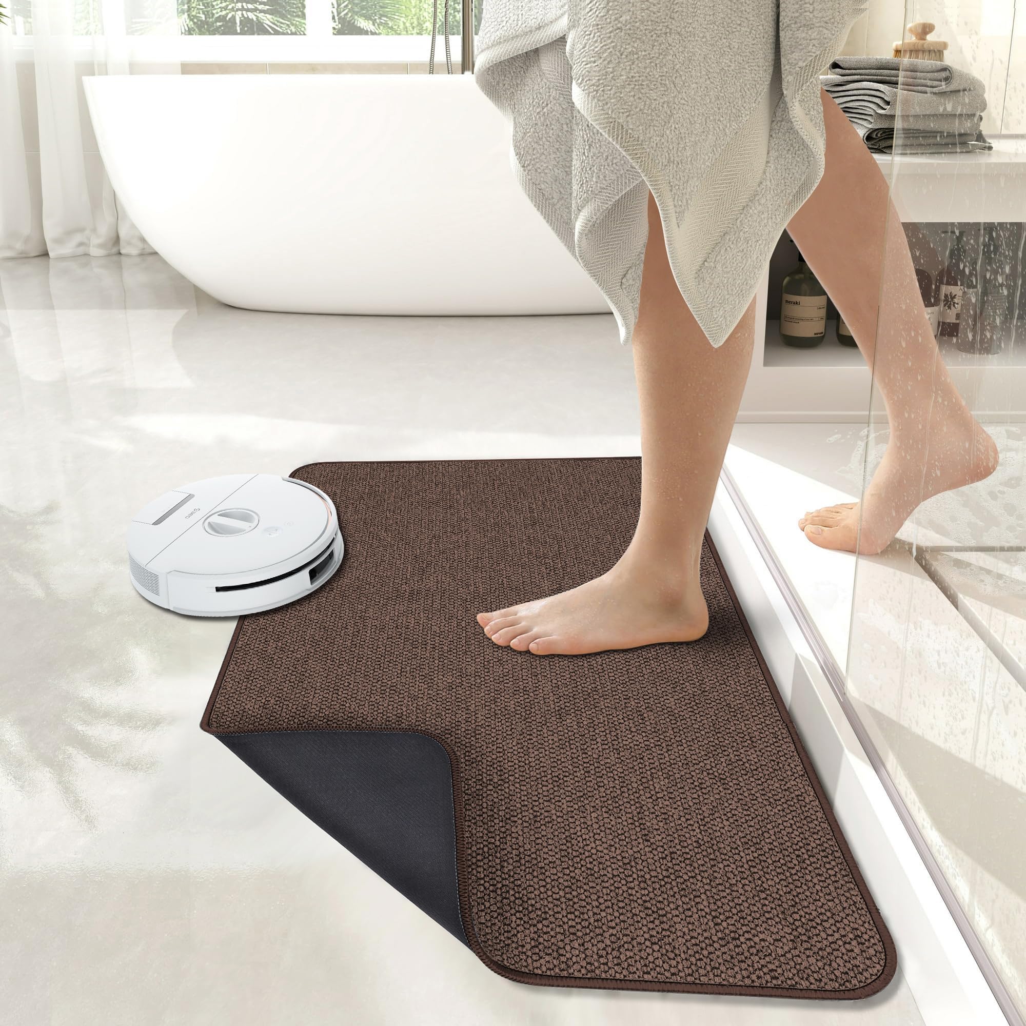 Bath Mat,Ultra Thin Bathroom Rugs,Rubber Bath Mats for Bathroom,Bath rugs - Image 6