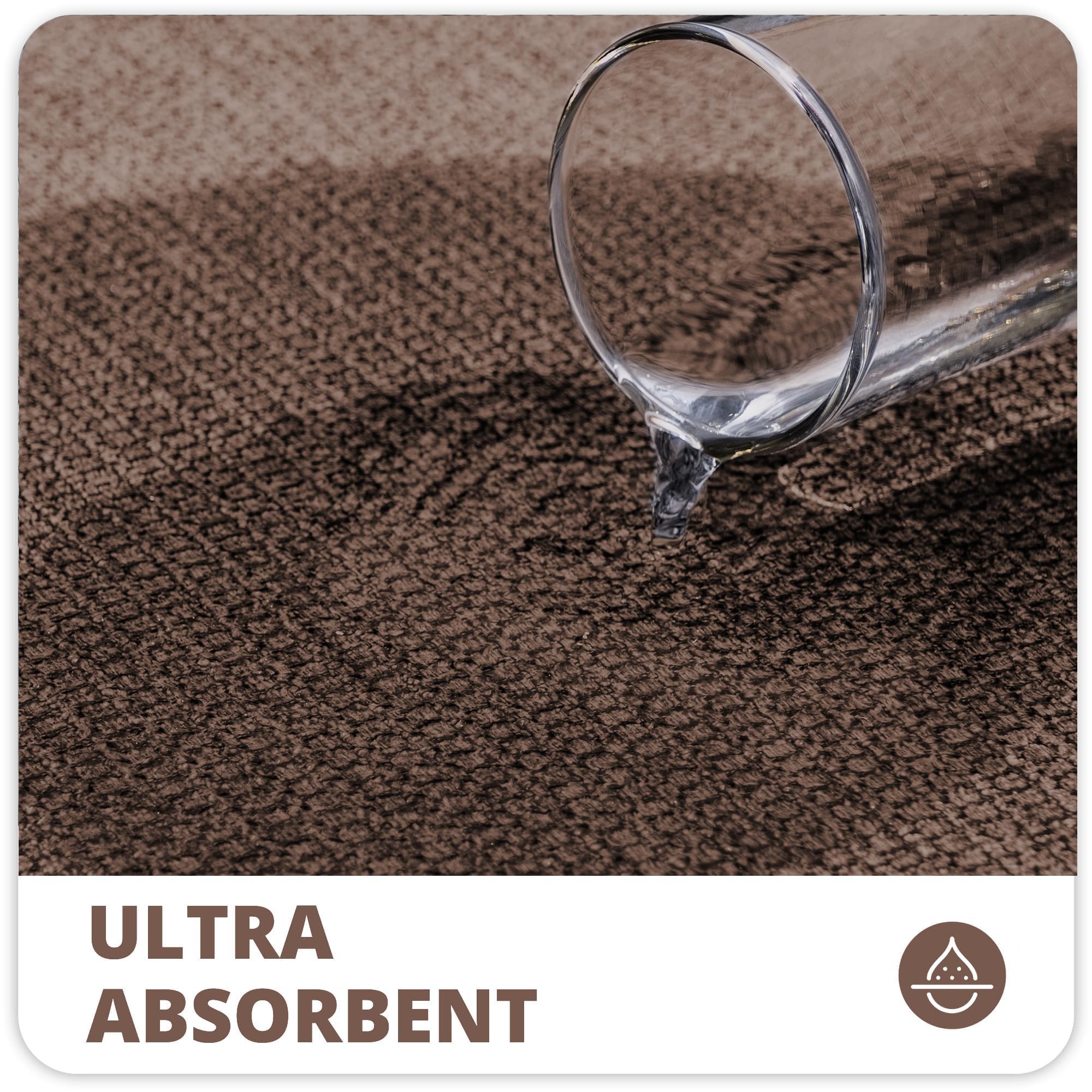 Toilet Rugs U Shaped Bathroom Rug,Machine Washable Non Slip Quick Dry Super Absorbent Ultra Thin Toilet Mats for Bathroom Toilet.Brown,1'8"x2'(20x24inch) - Image 3