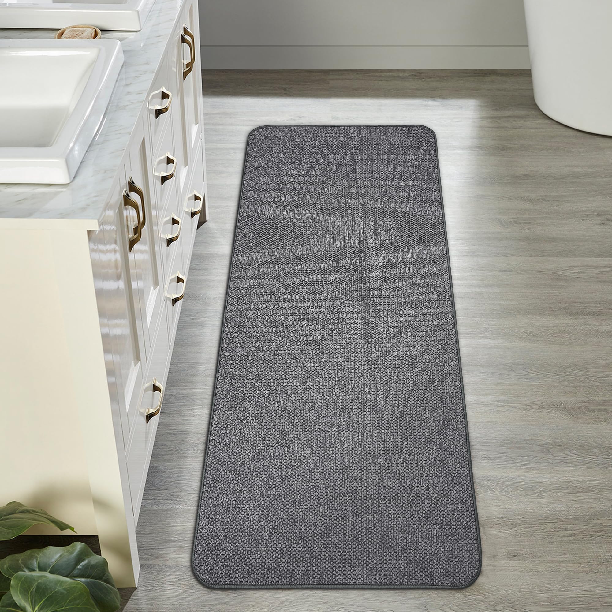 Bath Mat,Ultra Thin Bathroom Runner Rugs,Large Bath Mats for Bathroom,Quick Dry,Non-Slip,Machine Washable,Low Pile,Bath Rug,Shower Outside,Sink,Home Decor Accessories.Dark Grey,2'x5'(24x60inch) - Image 6
