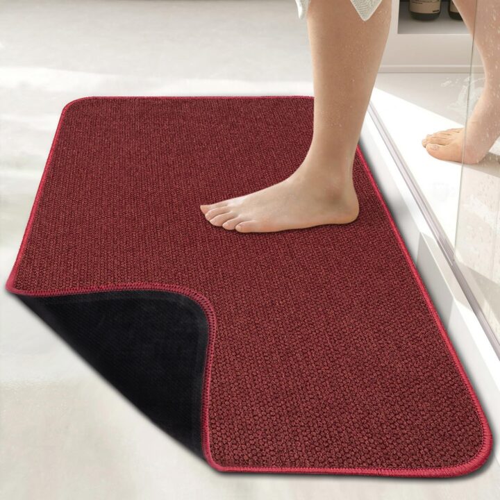 Bath Mat,Ultra Thin Bathroom Rugs,Rubber Bath Mats for Bathroom,Bath rugs