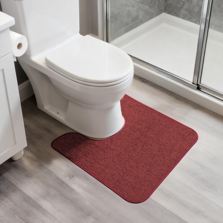 BOSAP Toilet Rugs U Shaped Bathroom Rugs,Ultra Thin Toilet Mat for Bathroom