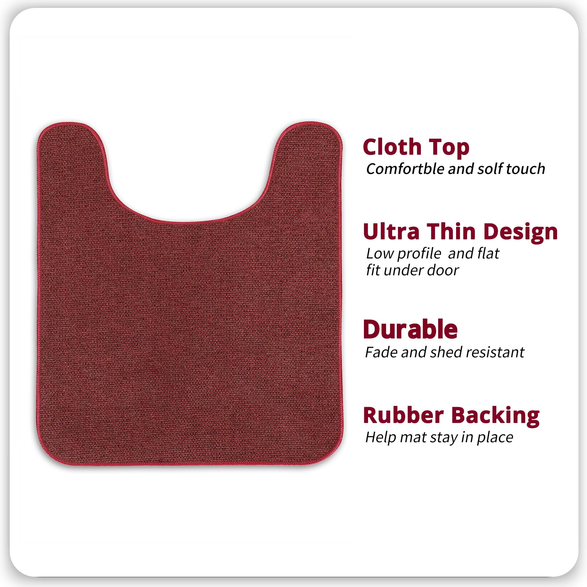 BOSAP Toilet Rugs U Shaped Bathroom Rugs,Ultra Thin Toilet Mat for Bathroom - Image 2