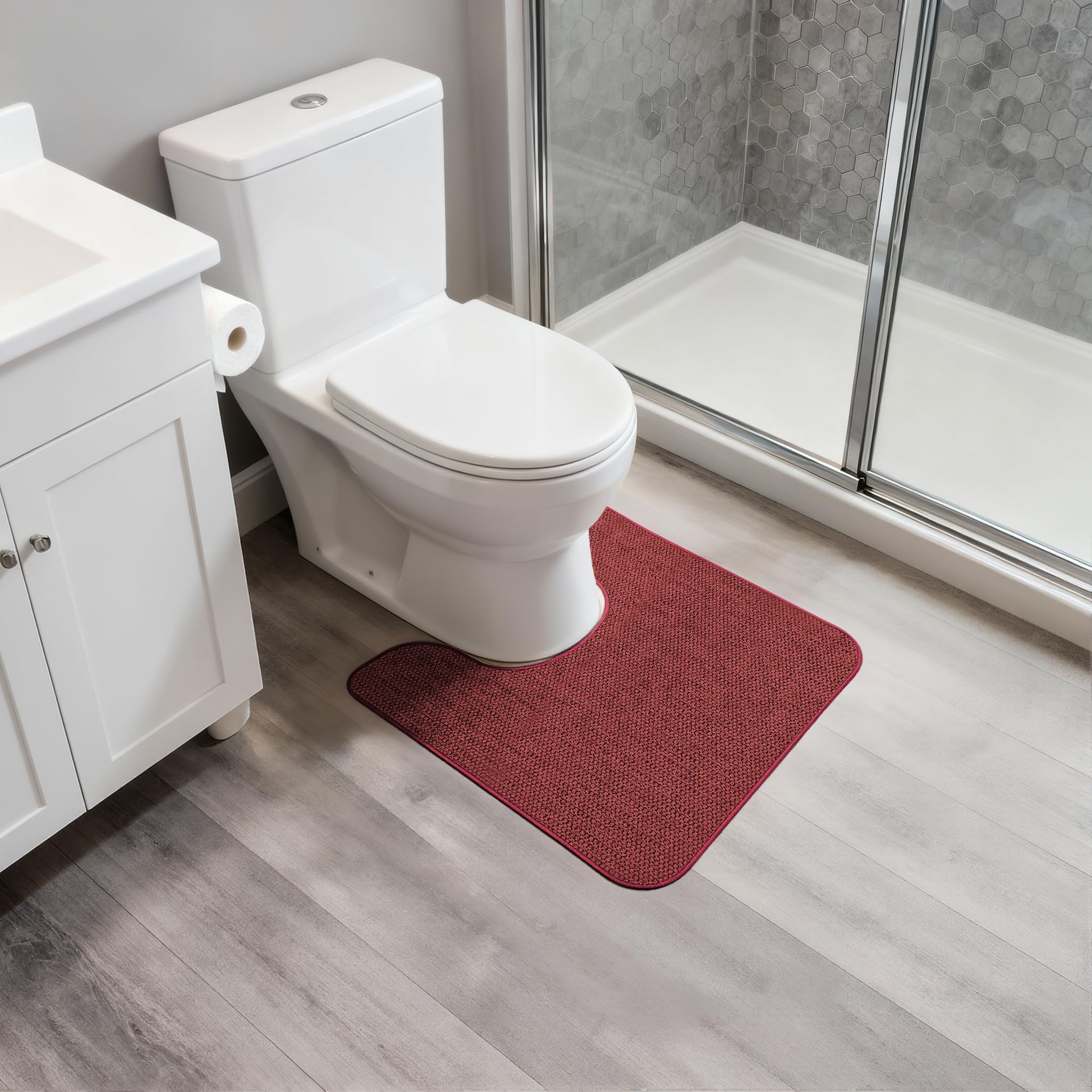 BOSAP Toilet Rugs U Shaped Bathroom Rugs,Ultra Thin Toilet Mat for Bathroom - Image 6