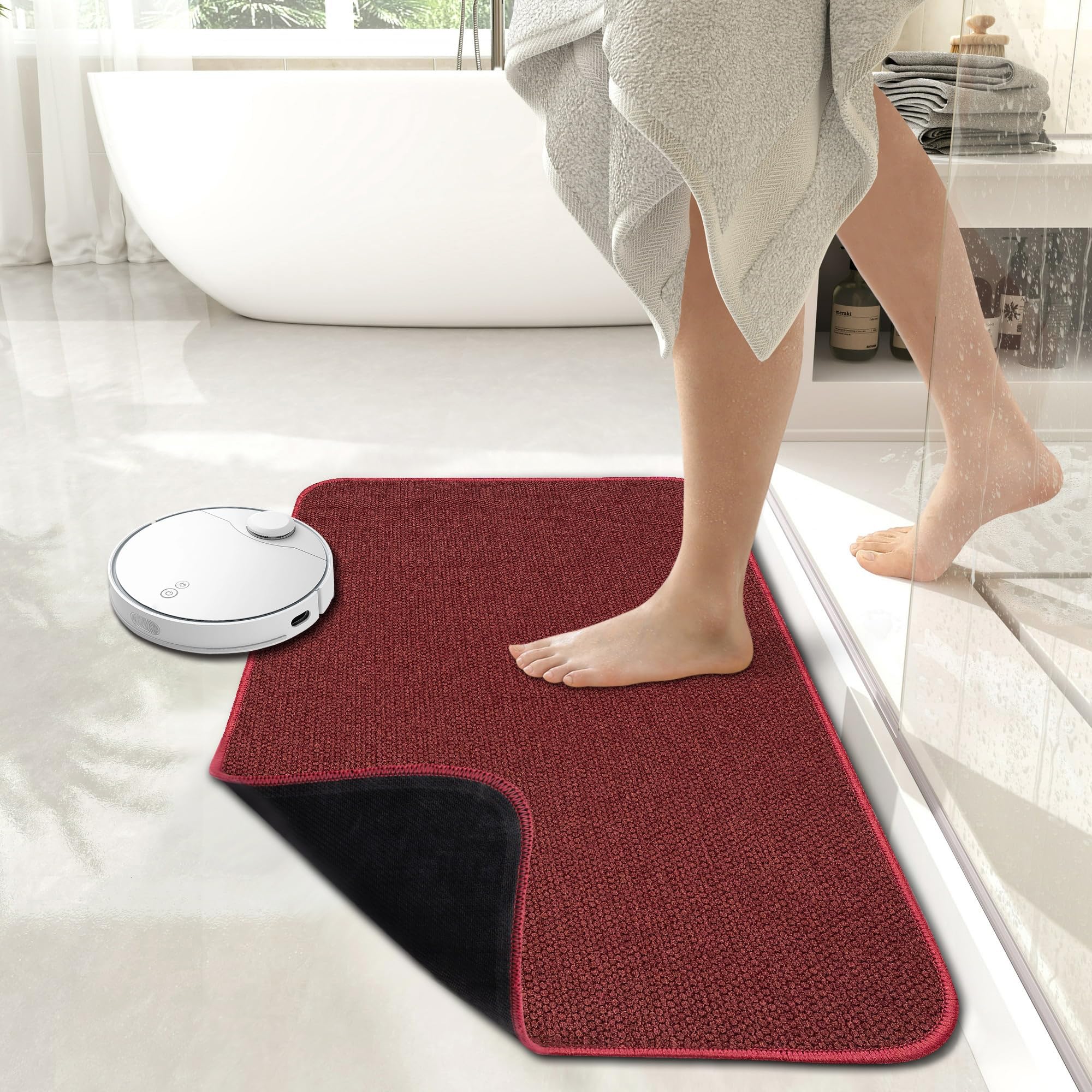 Bath Mat,Ultra Thin Bathroom Rugs,Rubber Bath Mats for Bathroom,Bath rugs - Image 6