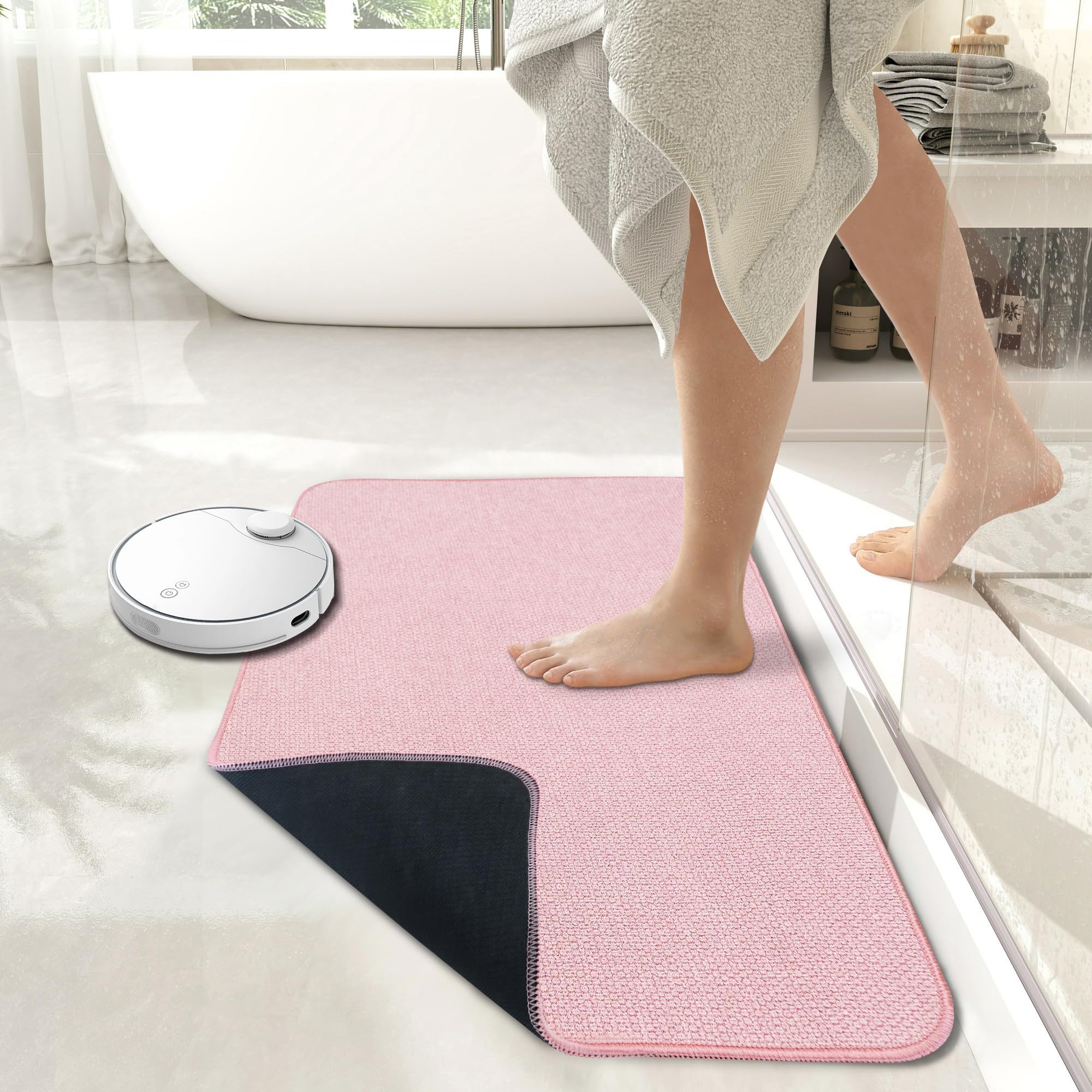 Bath Mat,Ultra Thin Bathroom Rugs,Rubber Bath Mats for Bathroom,Bath rugs - Image 6