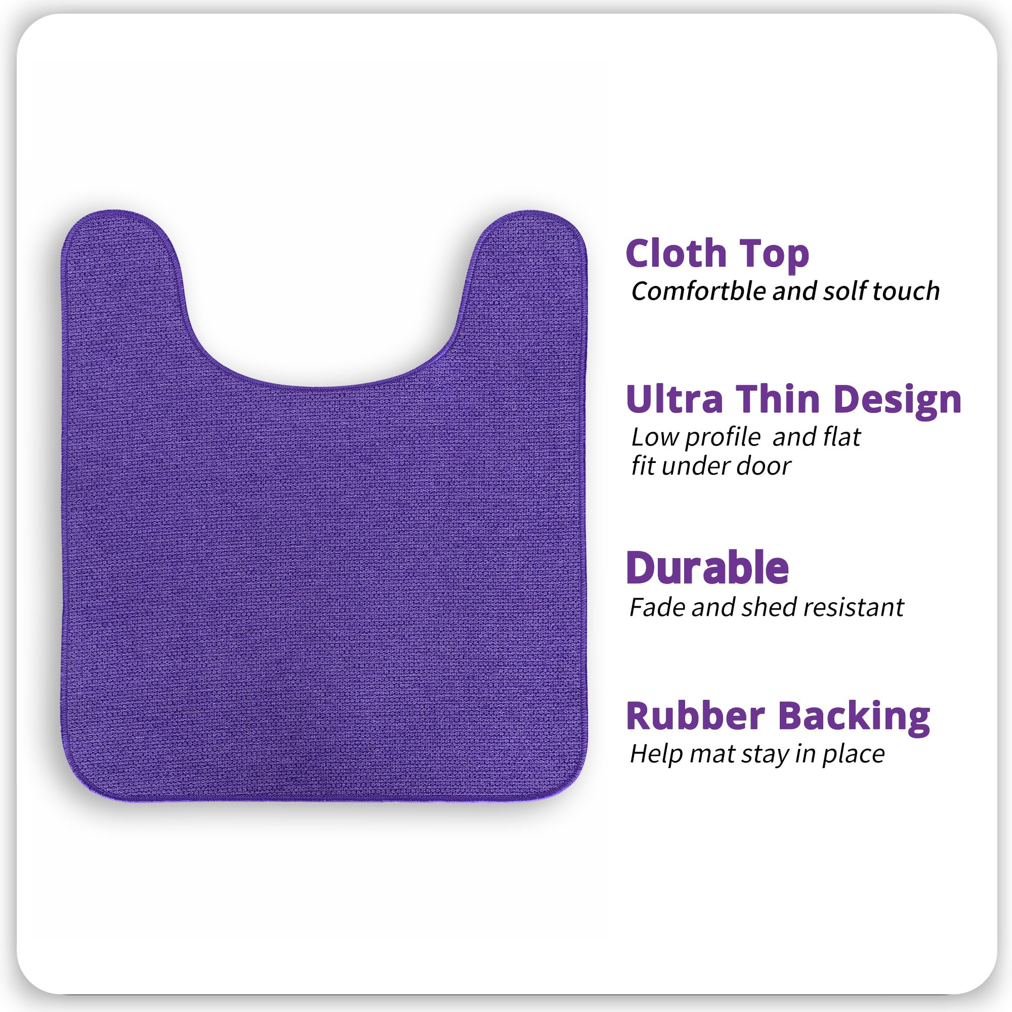 Toilet Rugs U Shaped Bathroom Rug,Machine Washable Non Slip Quick Dry Super Absorbent Ultra Thin Toilet Mats for Bathroom Toilet.Purple,1'8"x2'(20x24inch) - Image 2