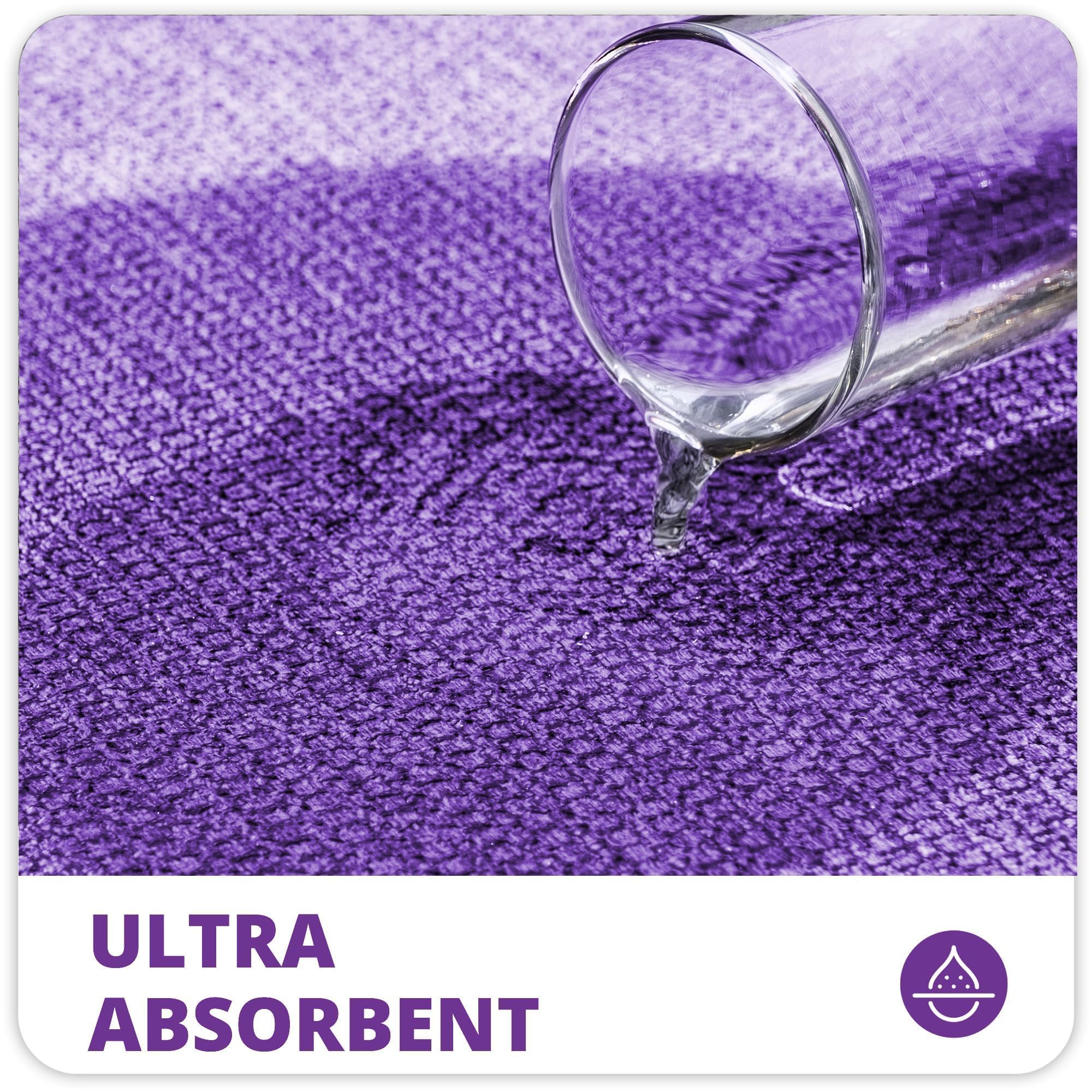 Toilet Rugs U Shaped Bathroom Rug,Machine Washable Non Slip Quick Dry Super Absorbent Ultra Thin Toilet Mats for Bathroom Toilet.Purple,1'8"x2'(20x24inch) - Image 3