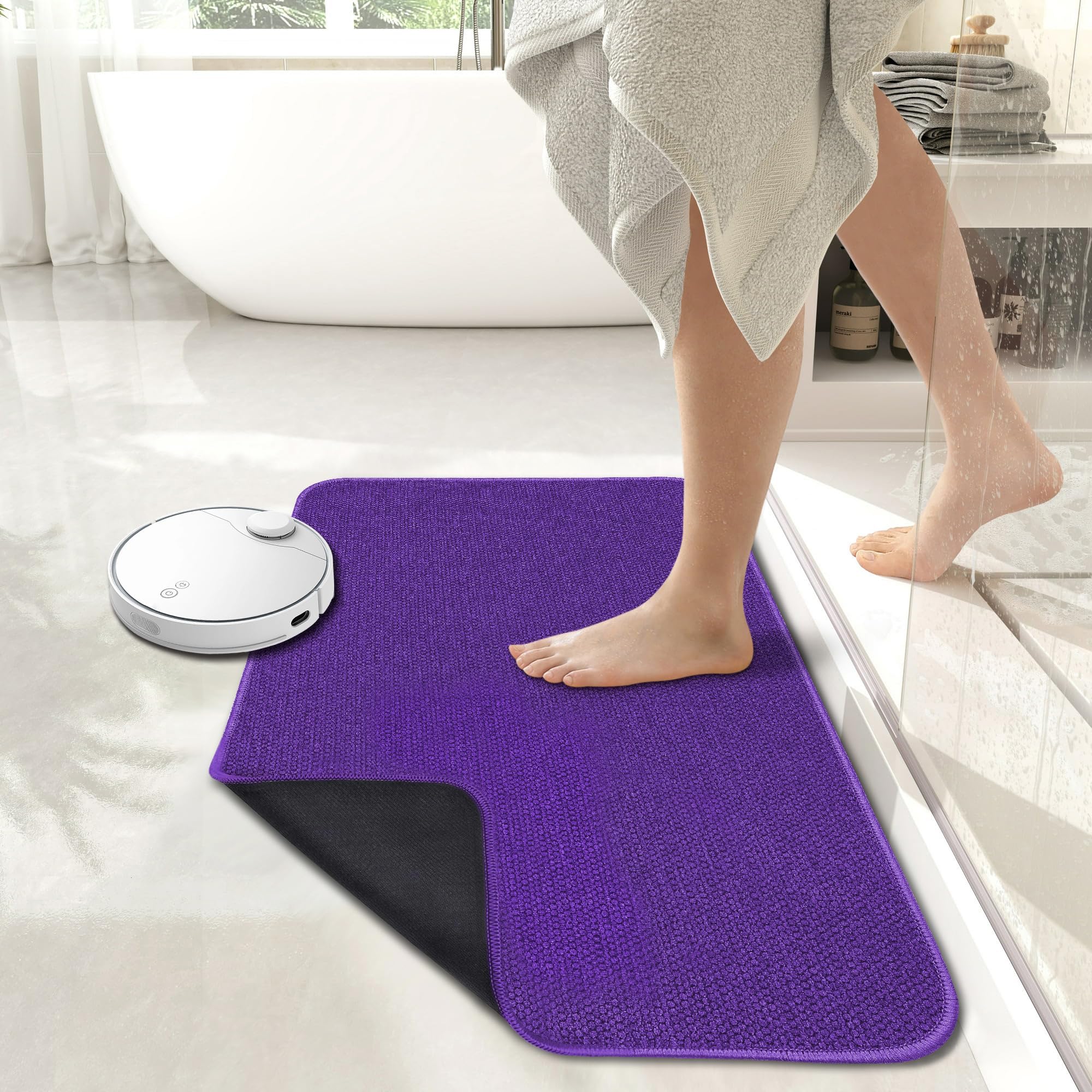 Bath Mat,Ultra Thin Bathroom Rugs,Rubber Bath Mats for Bathroom,Bath rugs - Image 6