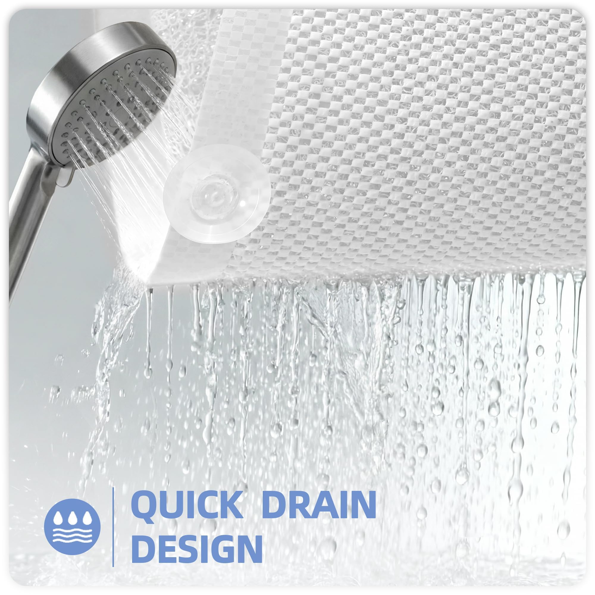 Upgraded Non Slip Shower Mat,Anti Slip Bathtub Mat with Suction Cupsr,Scrubber Mats,Easy to Clean,Quick Drying,Loofah Bath Mat for Tub,Shower,Bathroom.White,16''x24'' - Image 4
