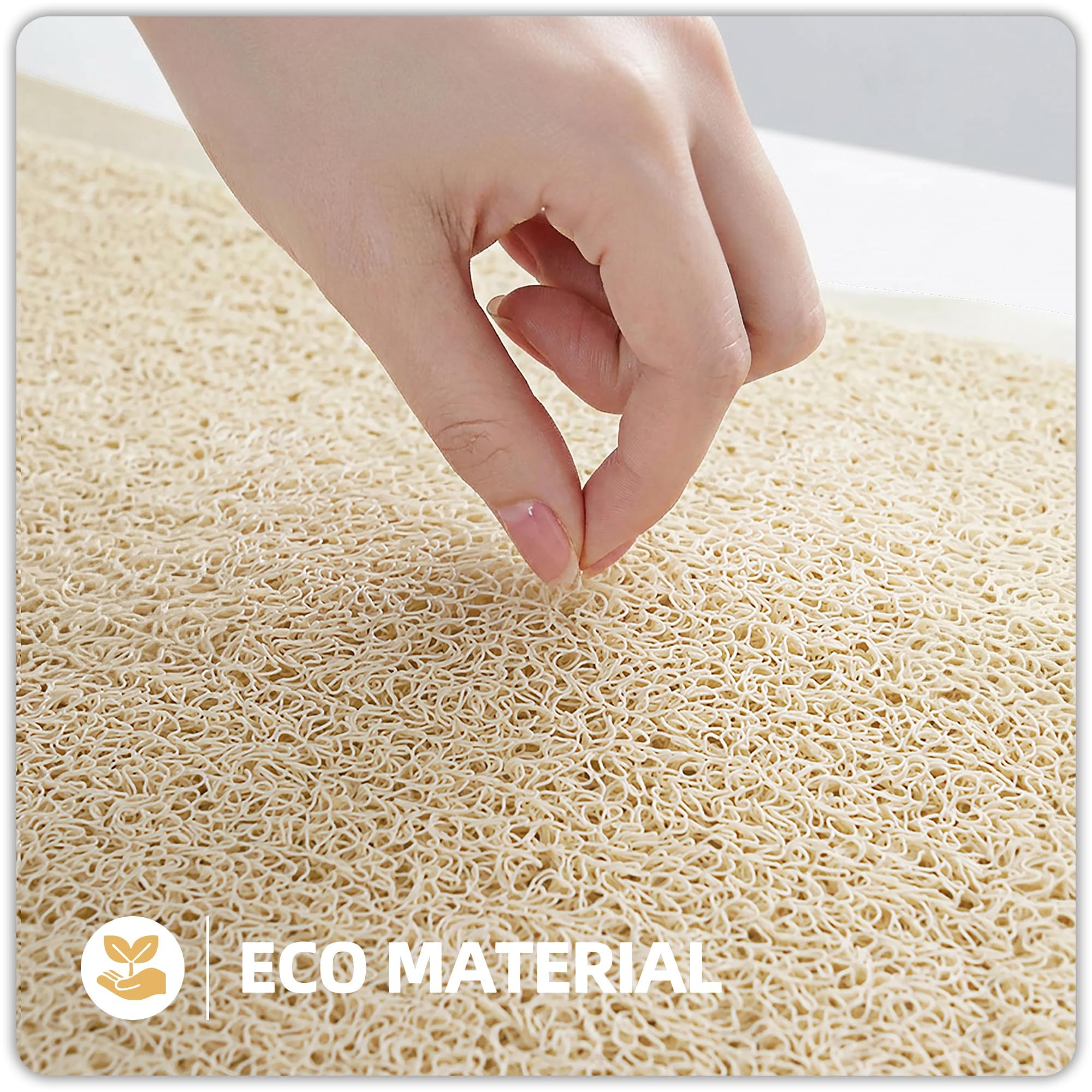 Upgraded Anti Slip Shower Mat for Inside Shower,Non Slip Bathtub Mat with Suction Cups,Shower Floor Mat,Scrubber Mats,Easy to Clean,Quick Dry,Easy Drainage,Loofah Bath Mat for Tub,Beige,16''x24'' - Image 5