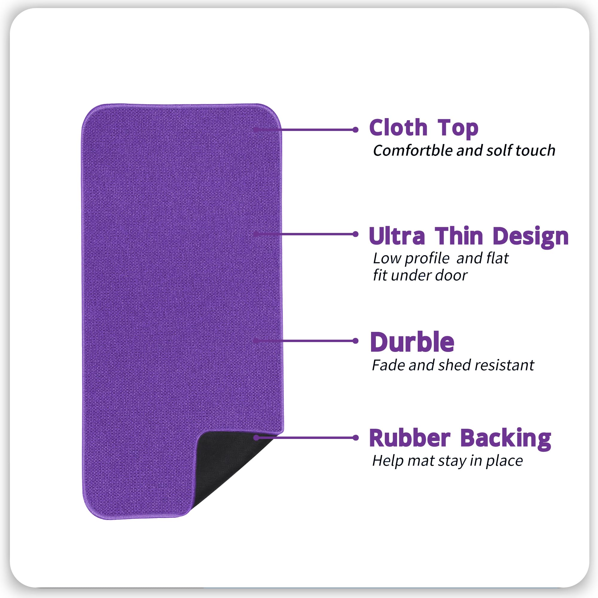 Bath Mat,Ultra Thin Bathroom Runner Rugs,Large Bath Mats for Bathroom,Quick Dry,Non-Slip,Machine Washable,Low Pile,Bath Rug,Shower Outside,Sink,Home Decor Accessories.Purple,2'x6'(24x72inch) - Image 2
