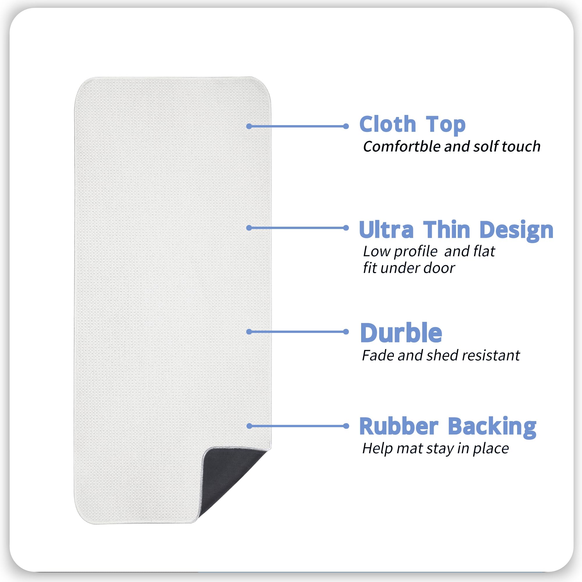 Bath Mat,Ultra Thin Bathroom Runner Rugs,Large Bath Mats for Bathroom,Quick Dry,Non-Slip,Machine Washable,Low Pile,Bath Rug,Shower Outside,Sink,Home Decor Accessories.Cream,3'x6'(36x72inch) - Image 2