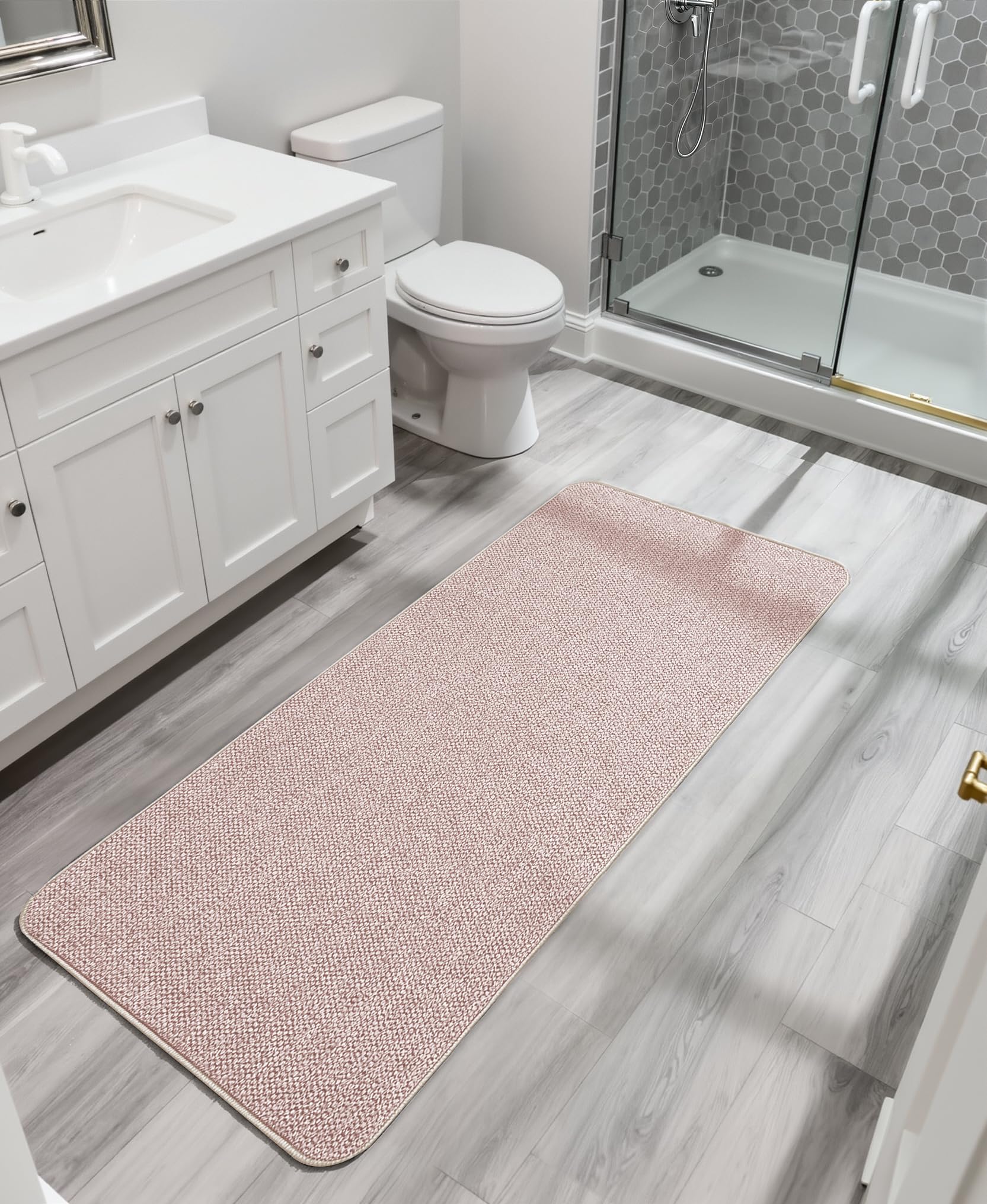 Bath Mat,Ultra Thin Bathroom Runner Rugs,Large Bath Mats for Bathroom,Quick Dry,Non-Slip,Machine Washable,Low Pile,Bath Rug,Shower Outside,Sink,Home Decor Accessories.Beige,3'x4'(36x48inch) - Image 6