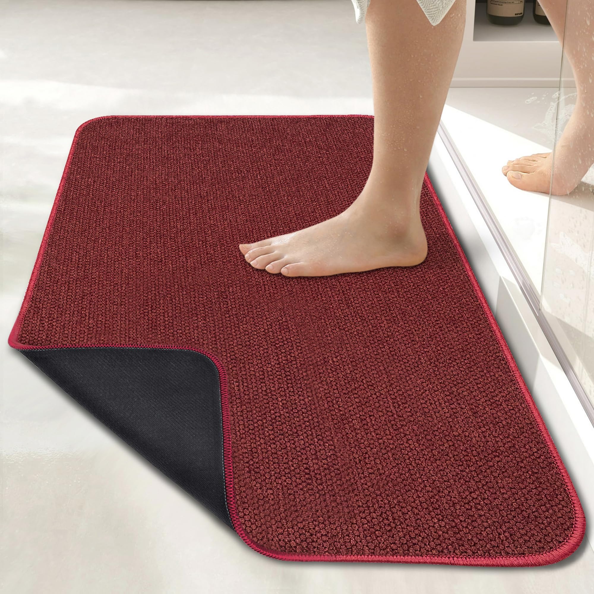 Bath Mat,Ultra Thin Bathroom Runner Rugs,Large Bath Mats for Bathroom - Image 7